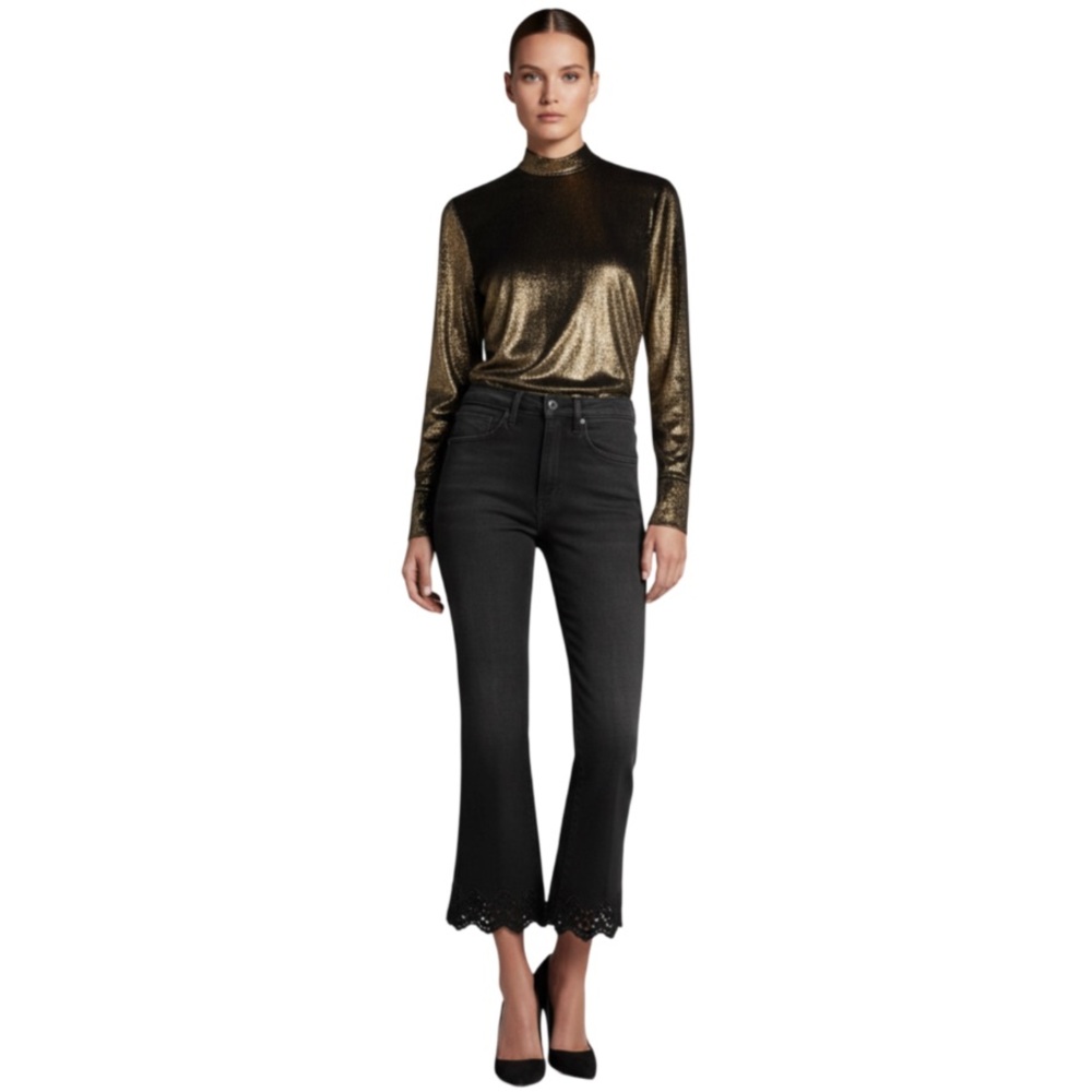 NWT- FRAME Schiffy High Waist Crop Flare Jeans - Picture 4 of 4